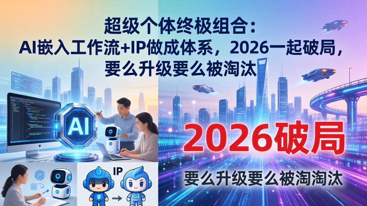 （17808期）超级个体终极组合-更新：AI嵌入工作流+IP做成体系，2026一起破局，要么升级要么被淘汰-小二项目网