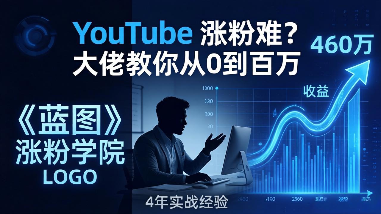 （17836期）YouTube 涨粉难？《蓝图涨粉学院》：4 年赚 460 万的大佬教策略，从0到百万有路径！-小二项目网