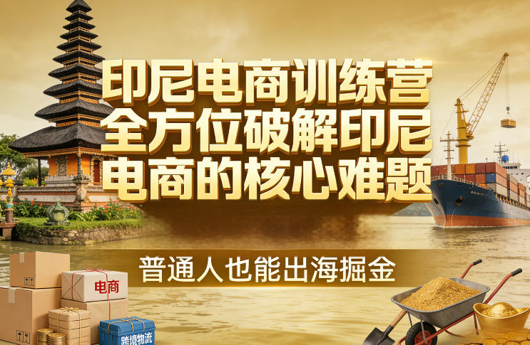印尼电商训练营，全方位破解印尼电商的核心难题，普通人也能出海掘金-小二项目网