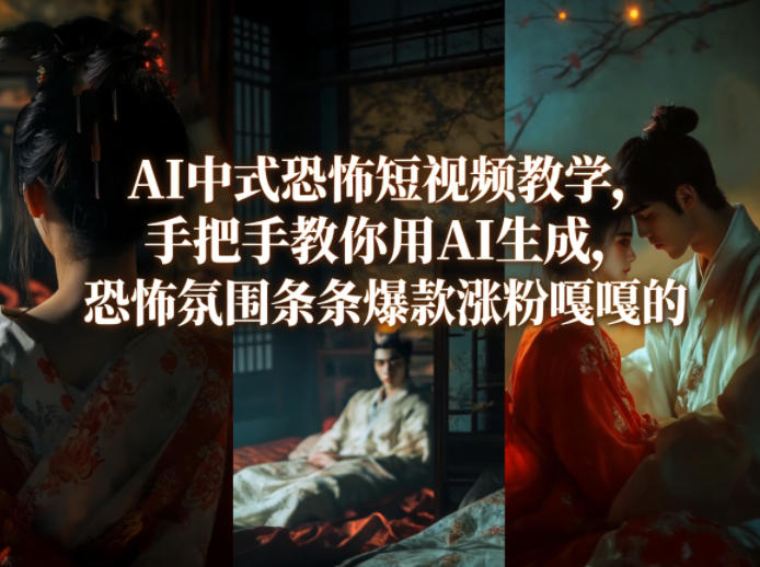AI中式恐怖短视频教学，手把手教你用AI生成，恐怖氛围条条爆款涨粉嘎嘎的-小二项目网