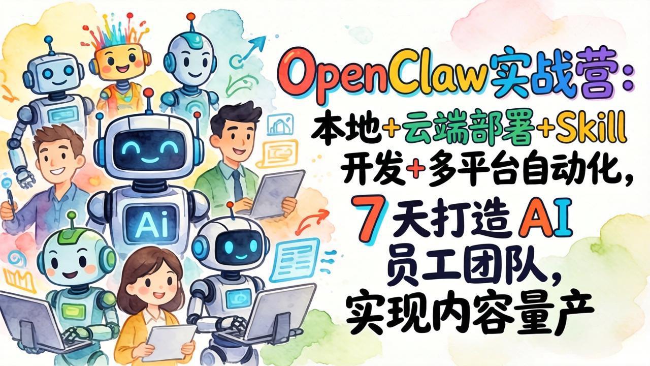 （17626期）OpenClaw实战营：本地+云端部署+Skill开发+多平台自动化，7 天打造 AI 员工团队，实现内容量产-小二项目网