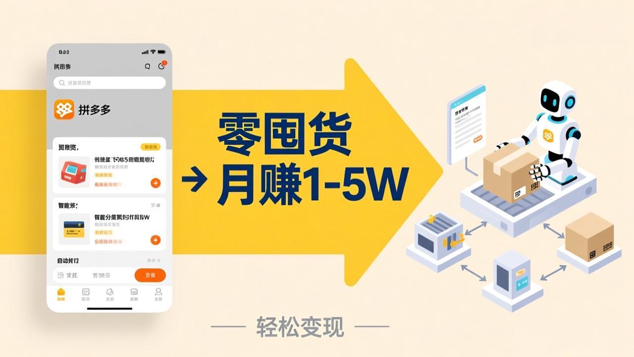（17490期）不用囤货不用跑单！拼多多虚拟玩法，机器人管理发货和客服，帮你月赚 1-5W-小二项目网