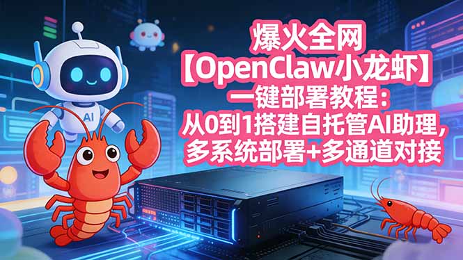 （17612期）爆火全网【OpenClaw 小龙虾】一键部署教程：从0到1搭建自托管AI助理，多系统部署+多通道对接-小二项目网
