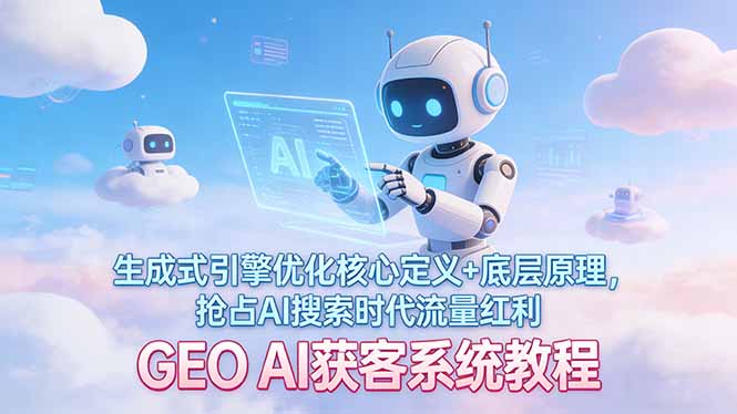 （17604期）GEO AI获客系统教程：生成式引擎优化核心定义+底层原理，抢占AI搜索时代流量红利-小二项目网