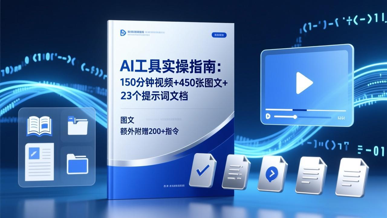 （17504期）AI工具实操指南：150分钟视频+450张图文+23个提示词文档，额外附赠200+指令-小二项目网