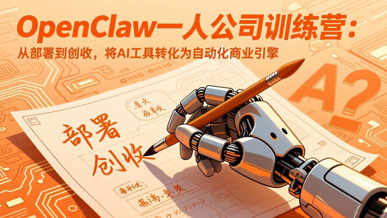 （17540期）OpenClaw一人公司训练营：从部署到创收，将AI工具转化为自动化商业引擎-小二项目网