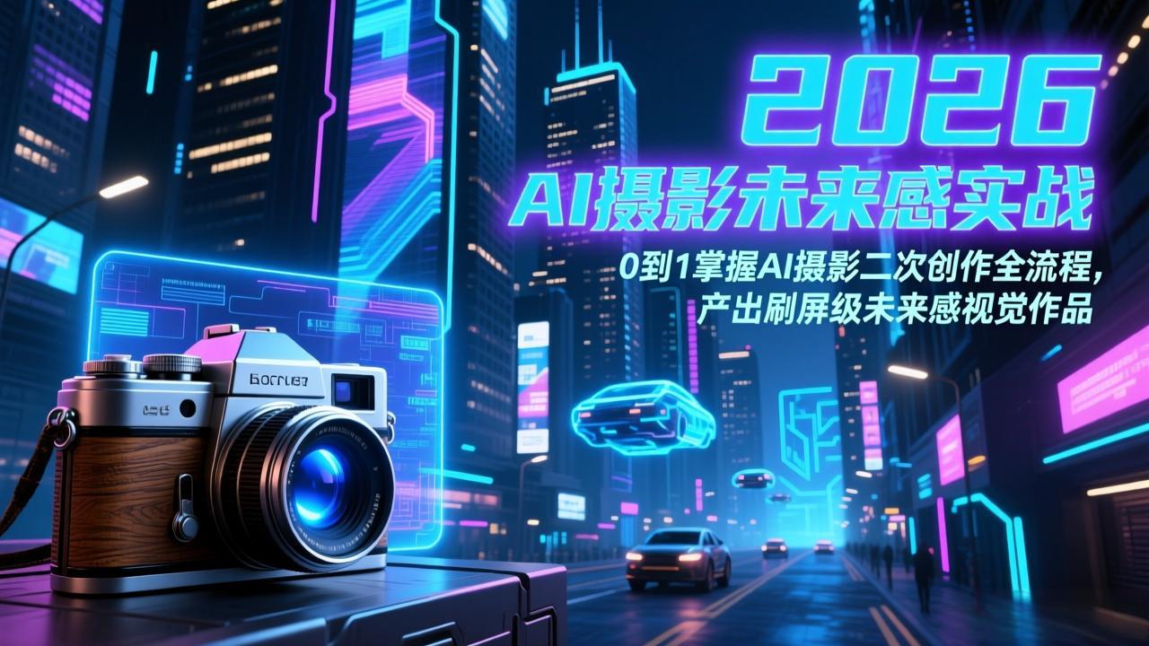 （17584期）2026 AI摄影未来感实战：0到1掌握AI摄影二次创作全流程，产出刷屏级未来感视觉作品-小二项目网