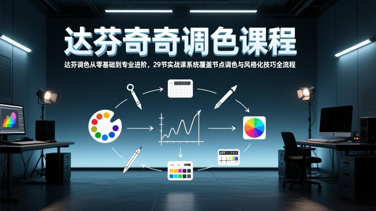 （17484期）达芬奇调色从零基础到专业进阶，29节实战课系统覆盖节点调色与风格化技巧全流程-小二项目网
