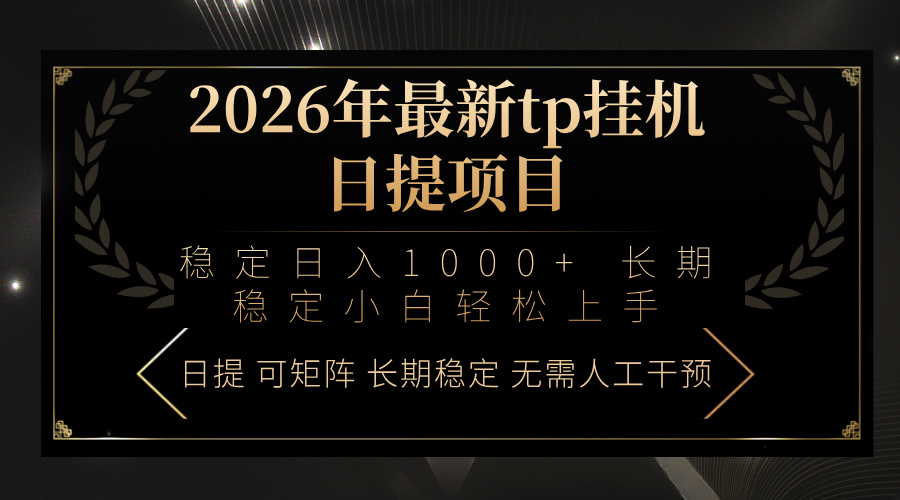 （17578期）2026年最新tp挂机日提项目：稳定日入1000+小白轻松上手-小二项目网
