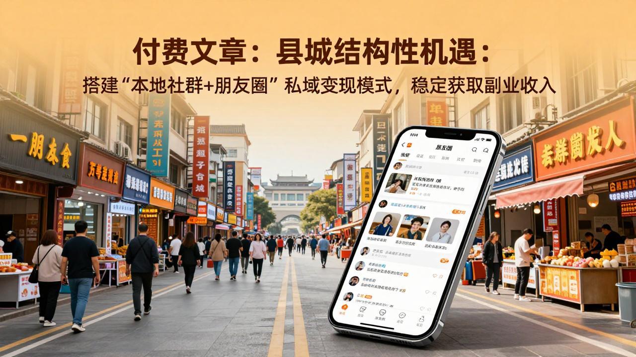 （17518期）付费文章：县城结构性机遇：搭建“本地社群+朋友圈”私域变现模式，稳定获取副业收入-小二项目网