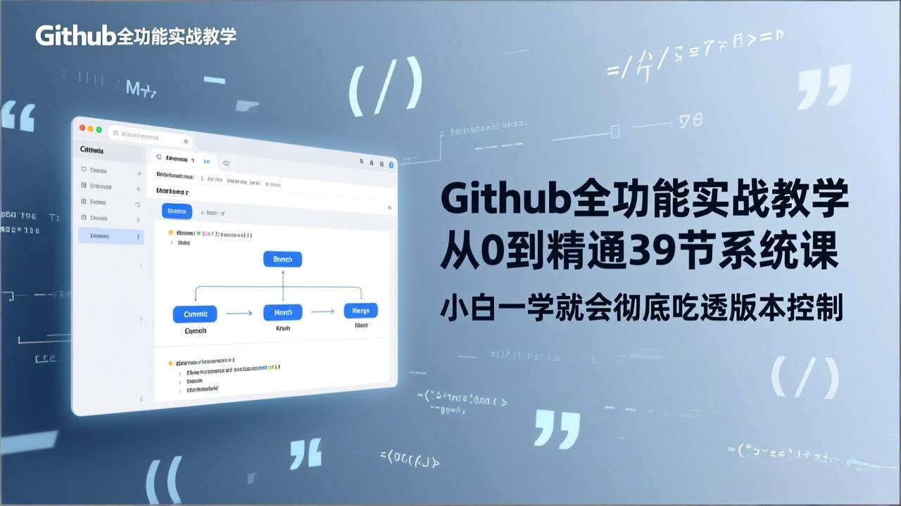（17501期）GitHub-全功能实战教学，从0到精通39节系统课，小白一学就会彻底吃透版本控制-小二项目网