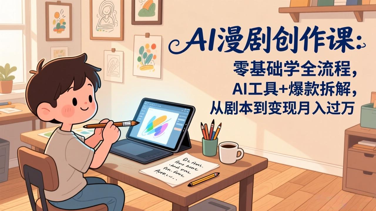 （17519期）AI漫剧创作课：零基础学全流程，AI工具+爆款拆解，从剧本到变现月入过万-小二项目网