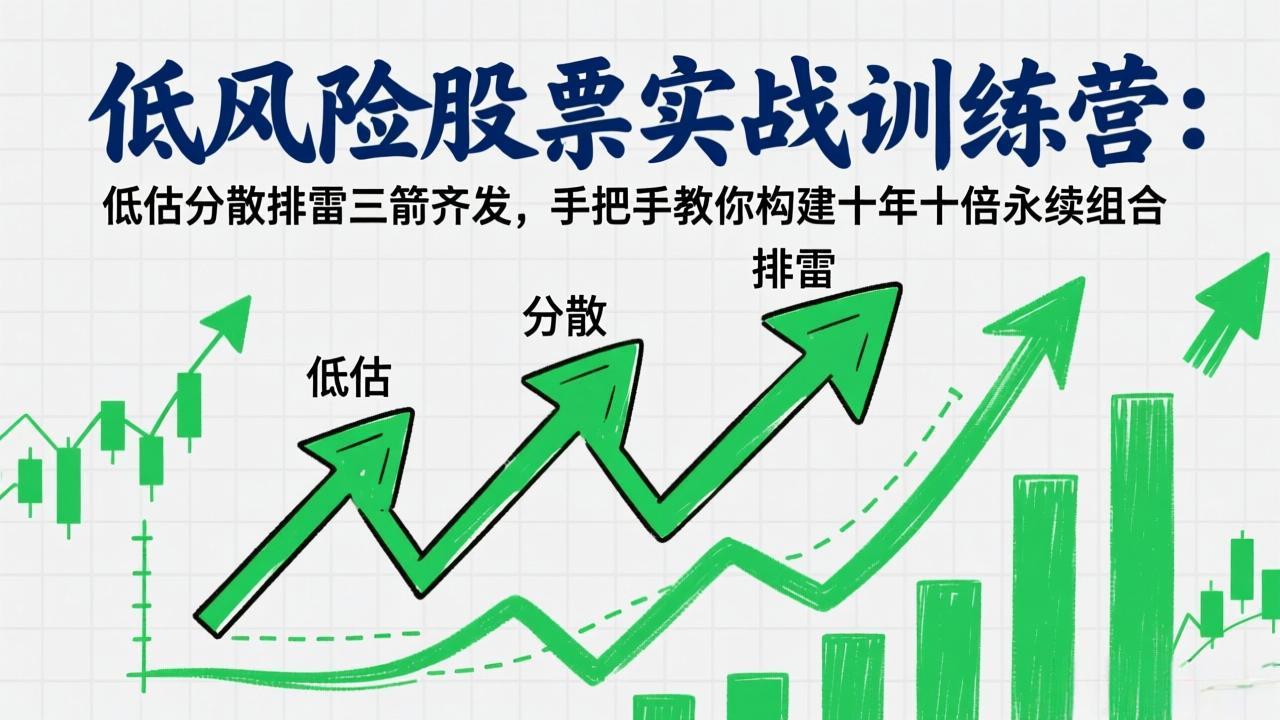 （17487期）低风险股票实战训练营：低估分散排雷三箭齐发，手把手教你构建十年十倍永续组合-小二项目网