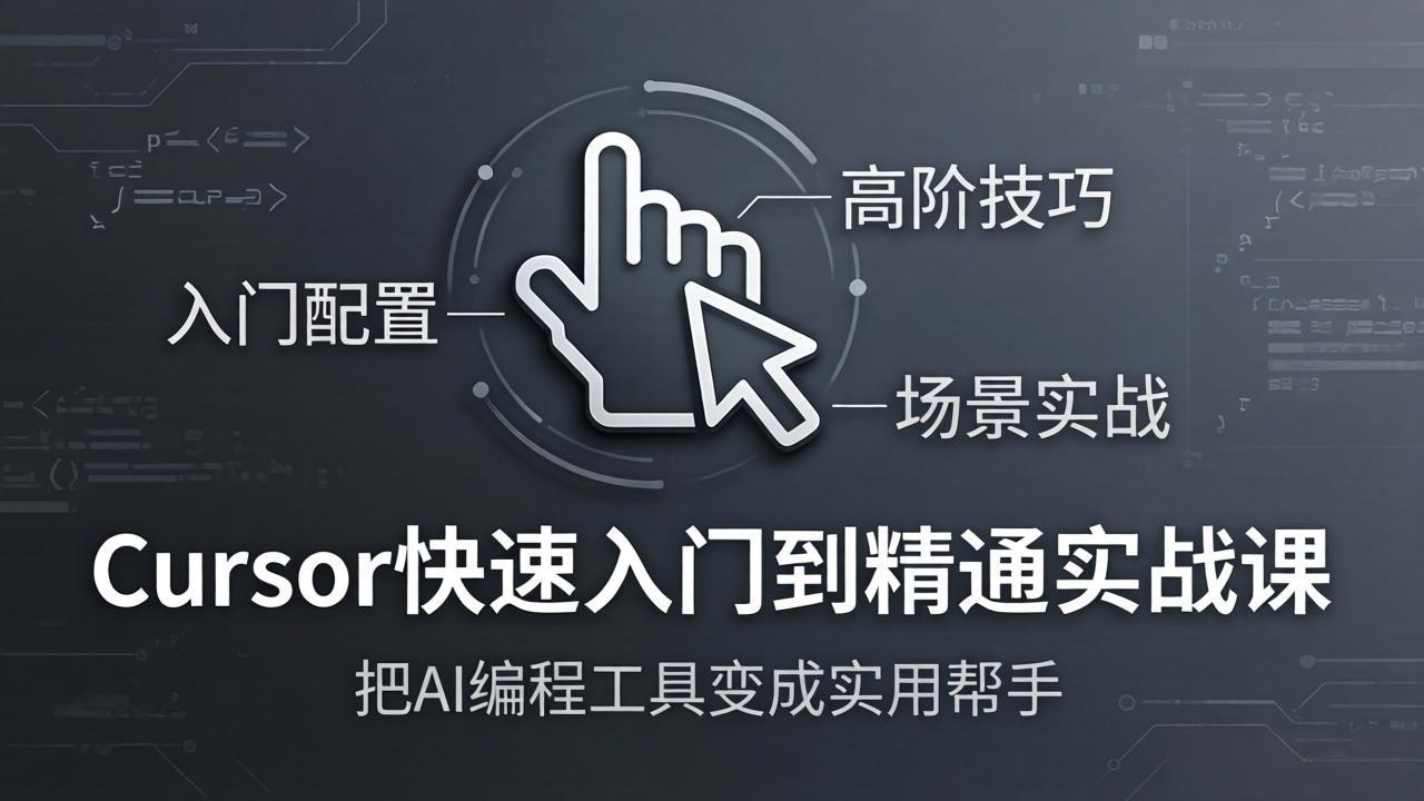 （17794期）Cursor快速入门到精通实战课：入门配置+高阶技巧+场景实战，把AI编程工具变成实用帮手-小二项目网