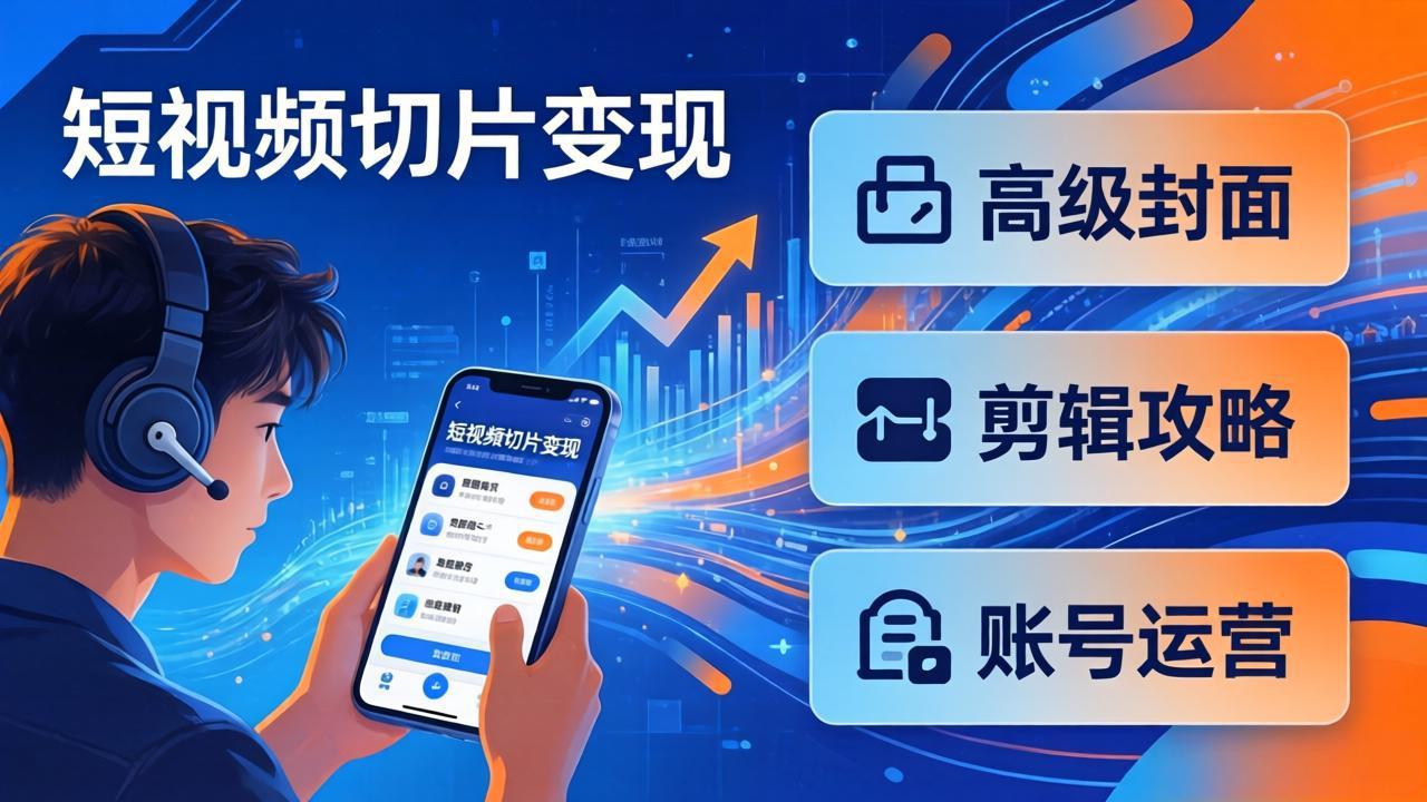 （17758期）短视频切片变现速成班2.0：高级封面+剪辑攻略+账号运营，0基础小白快速入局副业-小二项目网