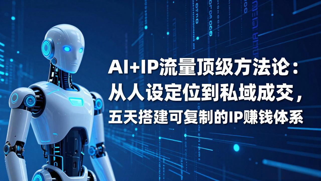 （17521期）AI+IP顶级方法论：从人设定位到私域成交，五天搭建可复制的IP赚钱体系-小二项目网