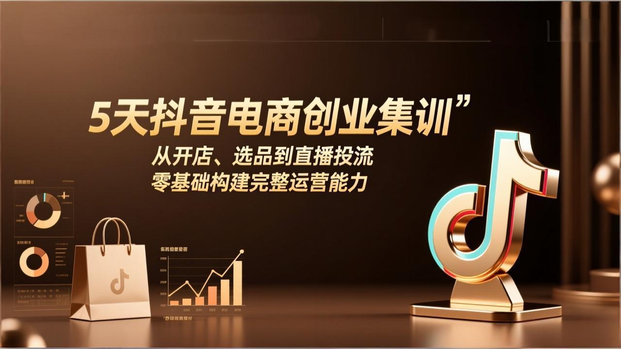 （17544期）5天抖音电商创业集训：从开店、选品到直播投流，零基础构建完整运营能力-小二项目网