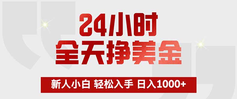(17728期)24小时全天挣美金,新人小白轻松入手,长期稳定,日入1000+-小二项目网