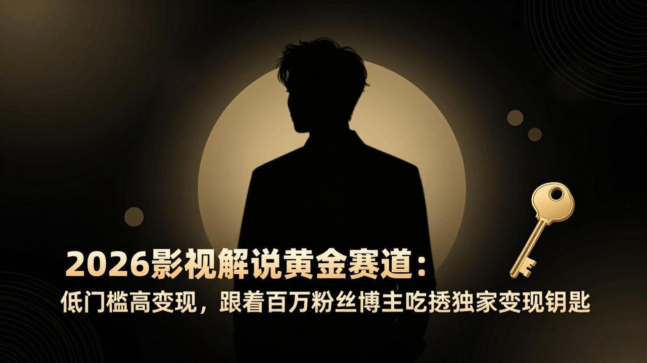 （17721期）2026影视解说黄金赛道：低门槛高变现，跟着百万粉丝博主吃透独家变现钥匙-小二项目网