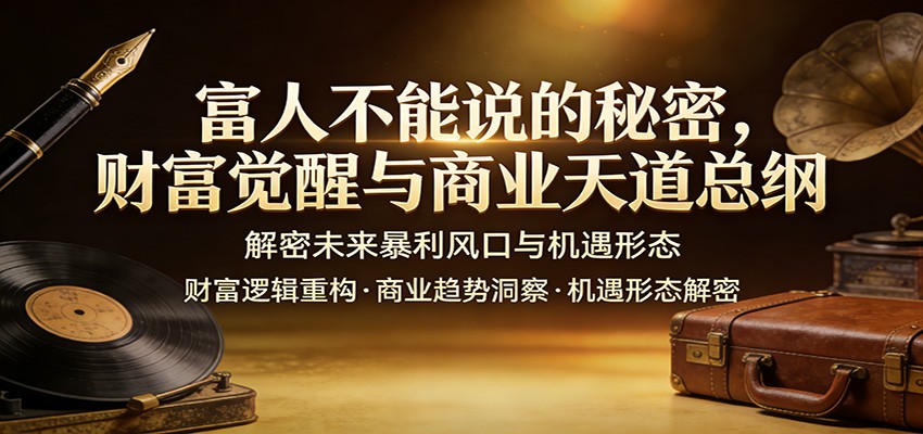 富人不能说的秘密，财富觉醒与商业天道总纲，解密未来暴利风口与机遇形态-小二项目网