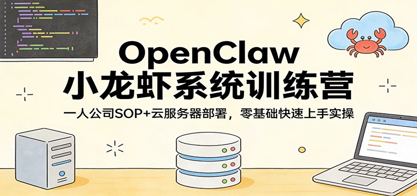 OpenClaw小龙虾系统训练营：一人公司SOP，云服务器部署，零基础快速上手实操-小二项目网