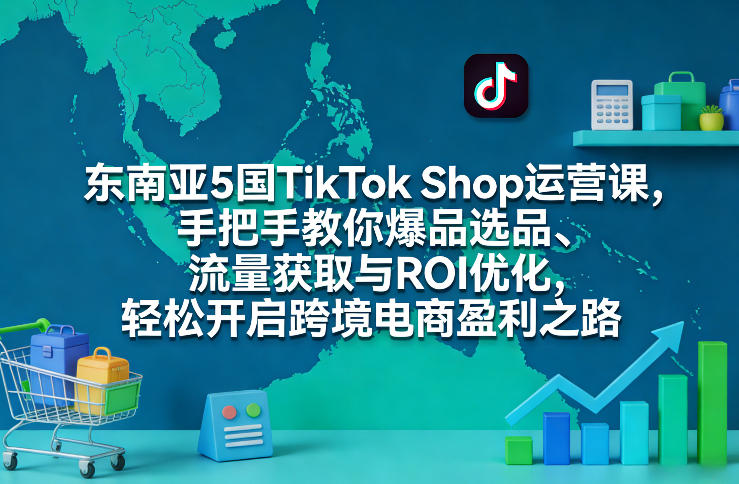东南亚5国TikTok Shop运营课，手把手教你爆品选品、流量获取与ROI优化，轻松开启跨境电商盈利之路-小二项目网