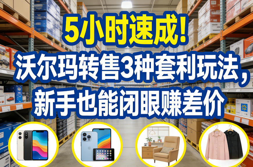 5小时速成！沃尔玛转售3种套利玩法，新手也能闭眼賺差价-小二项目网
