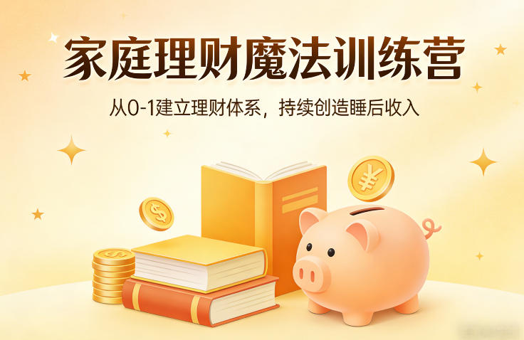 家庭理财魔法训练营，从0-1建立理财体系，持续创造睡后收入-小二项目网