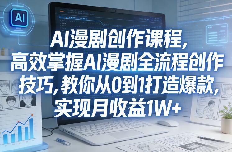 某社群AI漫剧创作课程，高效掌握AI漫剧全流程创作技巧，教你从0到1打造爆款，实现月收益1W+-小二项目网