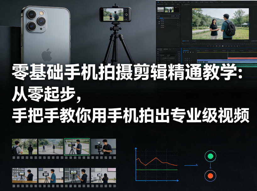 零基础手机拍摄剪辑精通教学：从零起步，手把手教你用手机拍出专业级视频-小二项目网