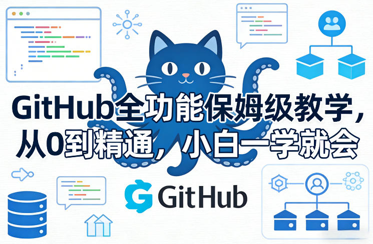 GitHub全功能保姆级教学，从0到精通，小白一学就会-小二项目网