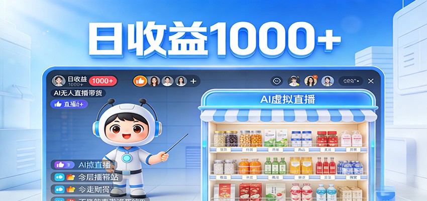不用露脸不用说话，24小时自动卖货赚钱，全天自动直播，收益看得见-小二项目网