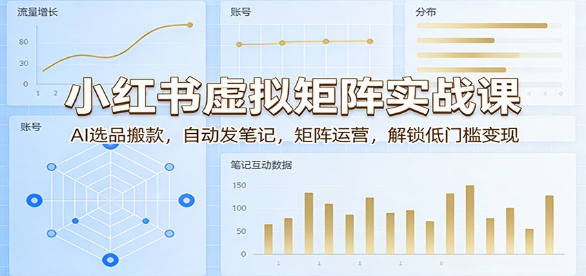 小红书虚拟矩阵实战课：AI选品搬款，自动发笔记，矩阵运营，解锁低门槛变现-小二项目网