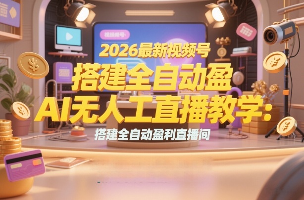 2026最新视频号AI无人直播教学：搭建全自动盈利直播间，低成本开启副业变现-小二项目网