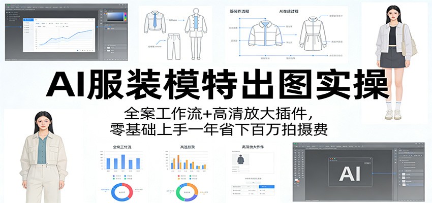 AI服装模特出图实操：全案工作流+ 高清放大插件，零基础上手一年省下百万拍摄费-小二项目网