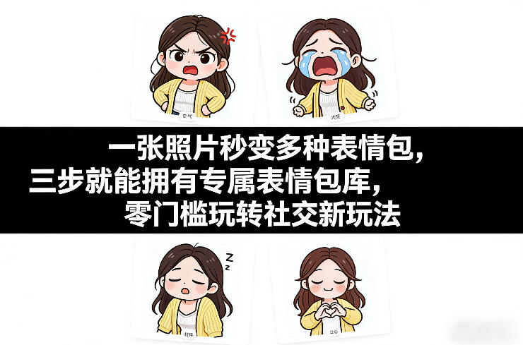 一张照片秒变多种表情包，三步就能拥有专属表情包库，零门槛玩转社交新玩法【文档】-小二项目网