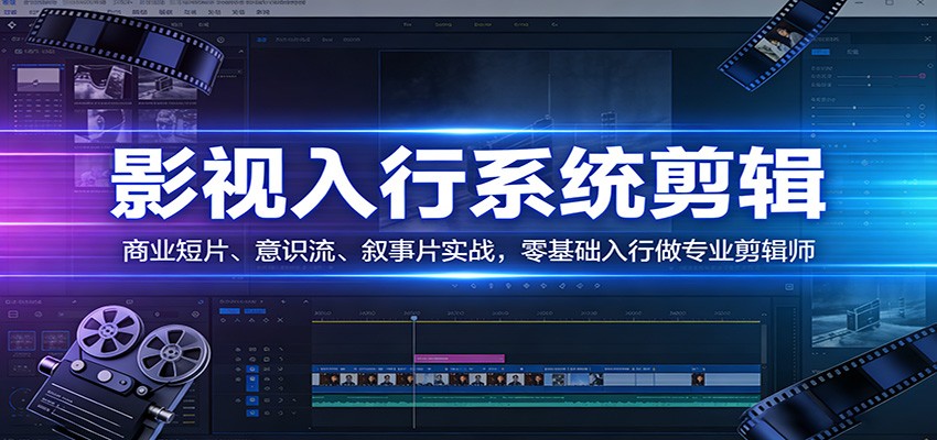 影视系统剪辑，商业短片、意识流、叙事片实战，零基础入行做专业剪辑师-小二项目网