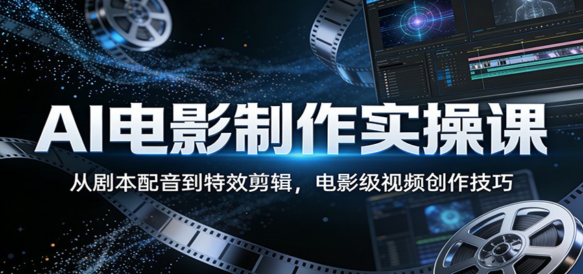 AI电影制作实操课：从剧本配音到特效剪辑，电影级视频创作技巧-小二项目网