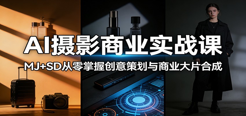 AI摄影商业实战课：MJ+SD从零掌握创意策划与商业大片合成-小二项目网