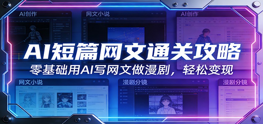 AI短篇网文通关攻略：零基础用AI写网文做漫剧，轻松变现-小二项目网