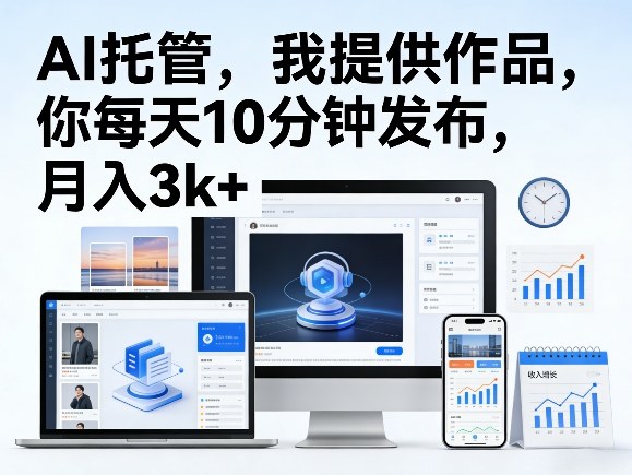 公众号AI托管，我提供作品，你每天10分钟发布，月入3k+【揭秘】-小二项目网