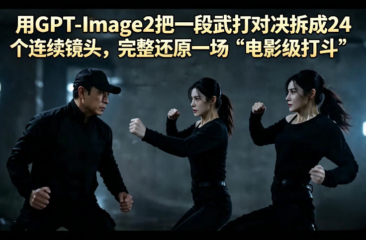 用GPT-Image2把一段武打对决拆成24个连续镜头，完整还原一场“电影级打斗”-小二项目网