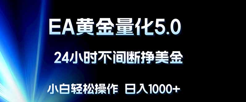 （18191期）EA黄金量化5.0，24小时不间断挣美金，小白轻松上手，日入1000+-小二项目网