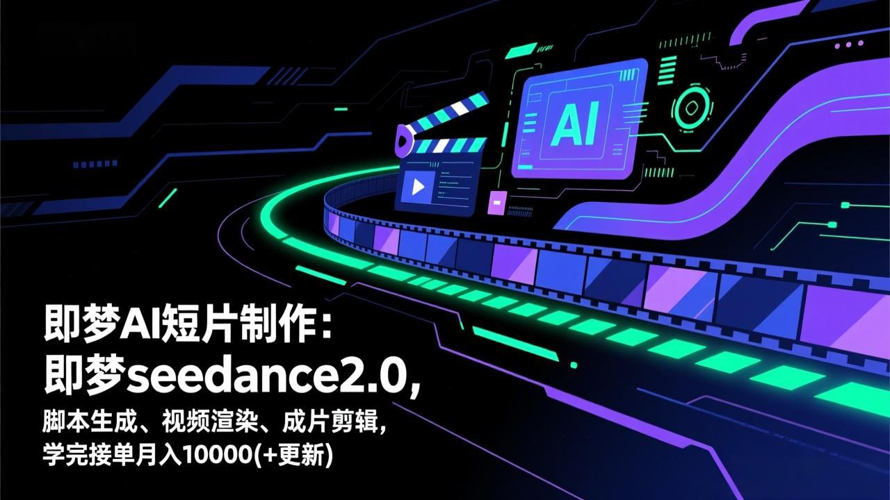 （17969期）即梦AI 短片制作(更新)：即梦seedance2.0，脚本生成、视频渲染、成片剪辑，学完接单月入10000+-小二项目网