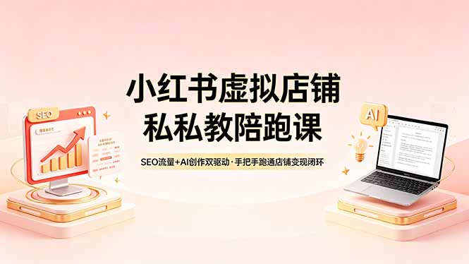 （18248期）小红书虚拟店铺私教陪跑课，SEO流量+AI创作双驱动，手把手跑通店铺变现闭环-小二项目网