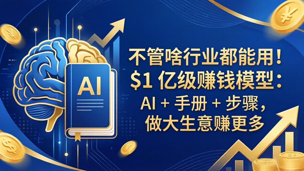 （18055期）不管啥行业都能用！$1 亿级赚钱模型：AI + 手册 + 步骤，做大生意赚更多-小二项目网