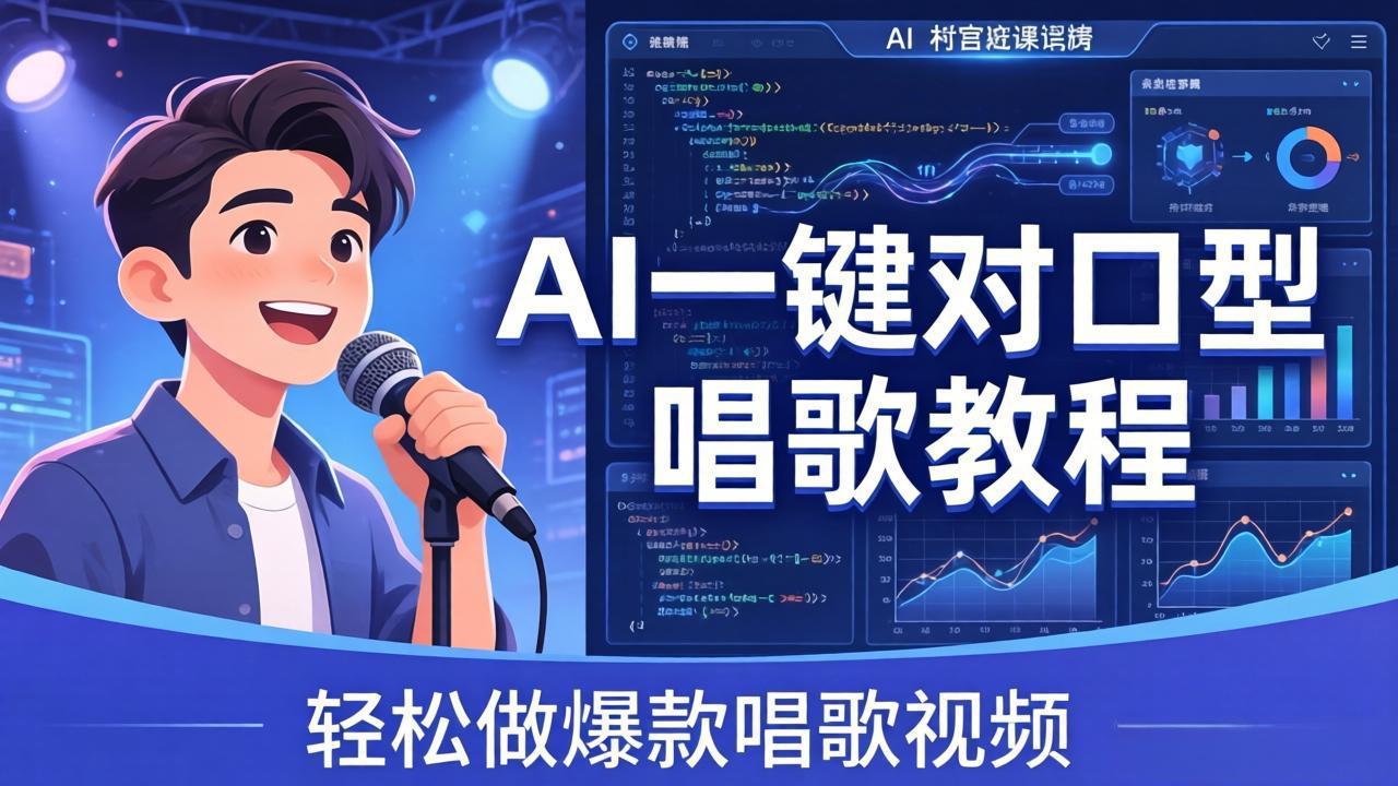（18118期） AI一键对口型唱歌教程：零基础也能学，素材准备+模型训练+音色转换，轻松做爆款唱歌视频-小二项目网