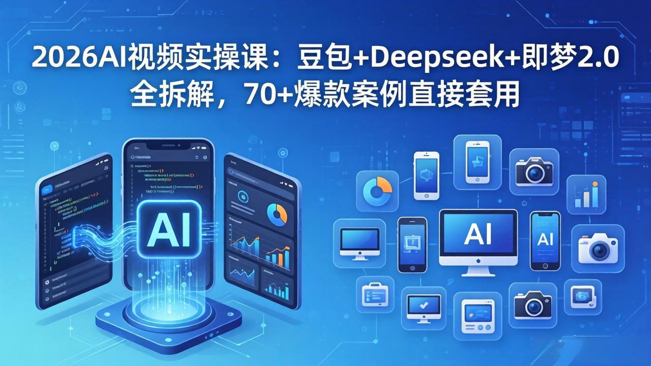（18263期）2026AI视频实操课：豆包+Deepseek+即梦2.0全拆解，70+爆款案例直接套用-小二项目网
