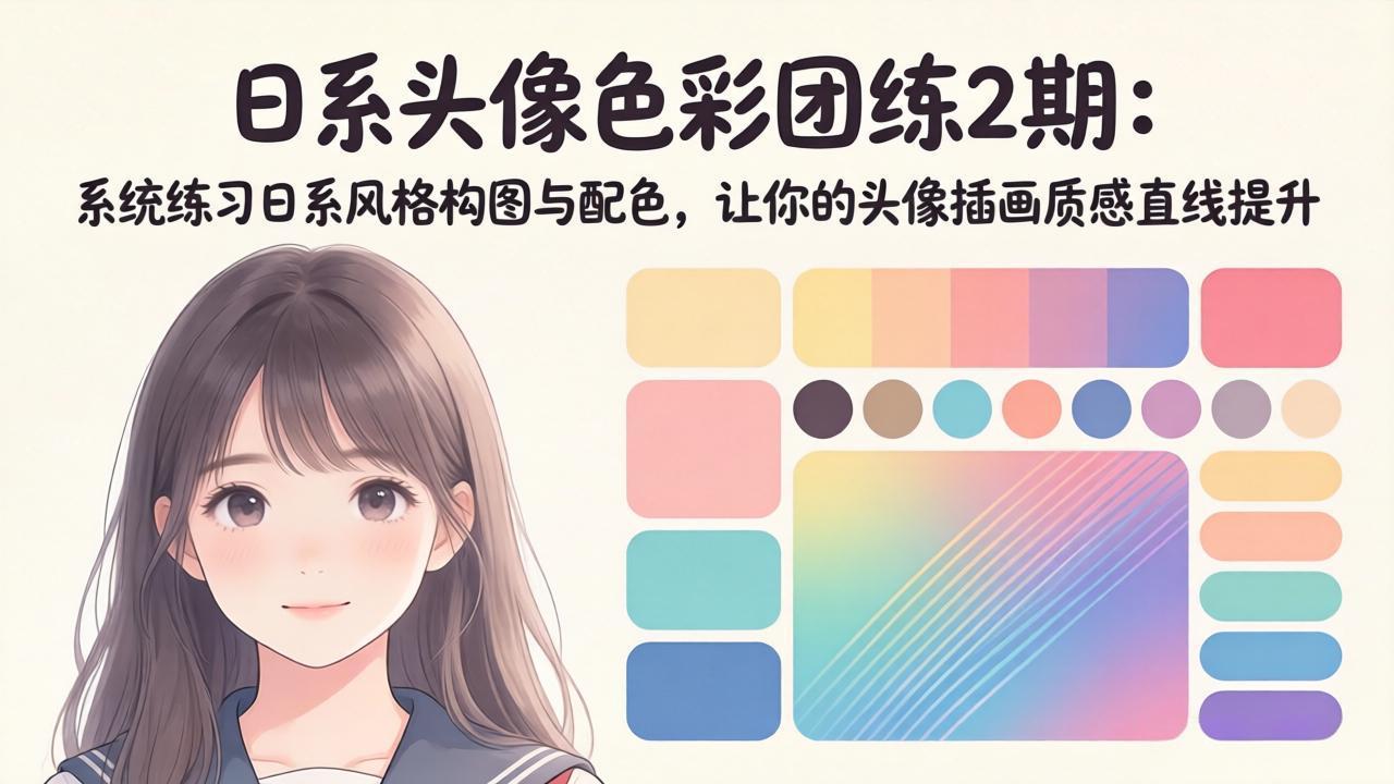 （18034期）日系头像色彩团练2期：系统练习日系风格构图与配色，让你的头像插画质感直线提升-小二项目网
