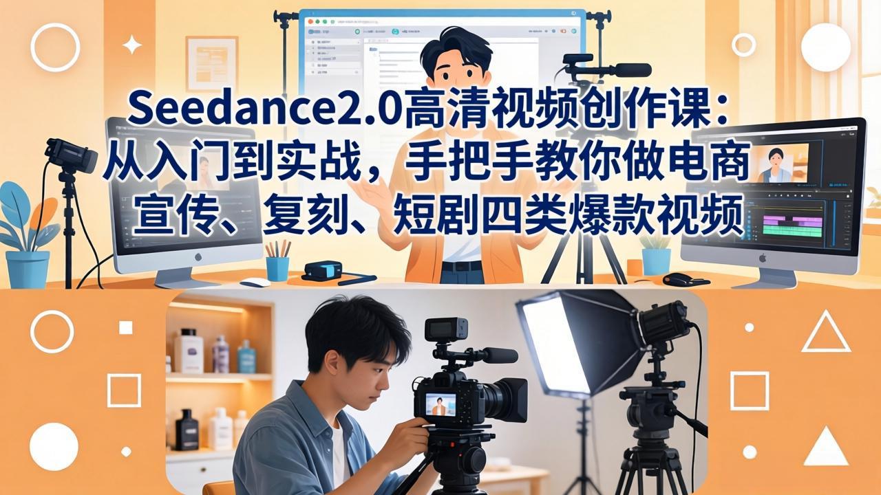 （18019期）Seedance2.0高清视频创作课：从入门到实战，手把手教你做电商、宣传、复刻、短剧四类爆款视频-小二项目网